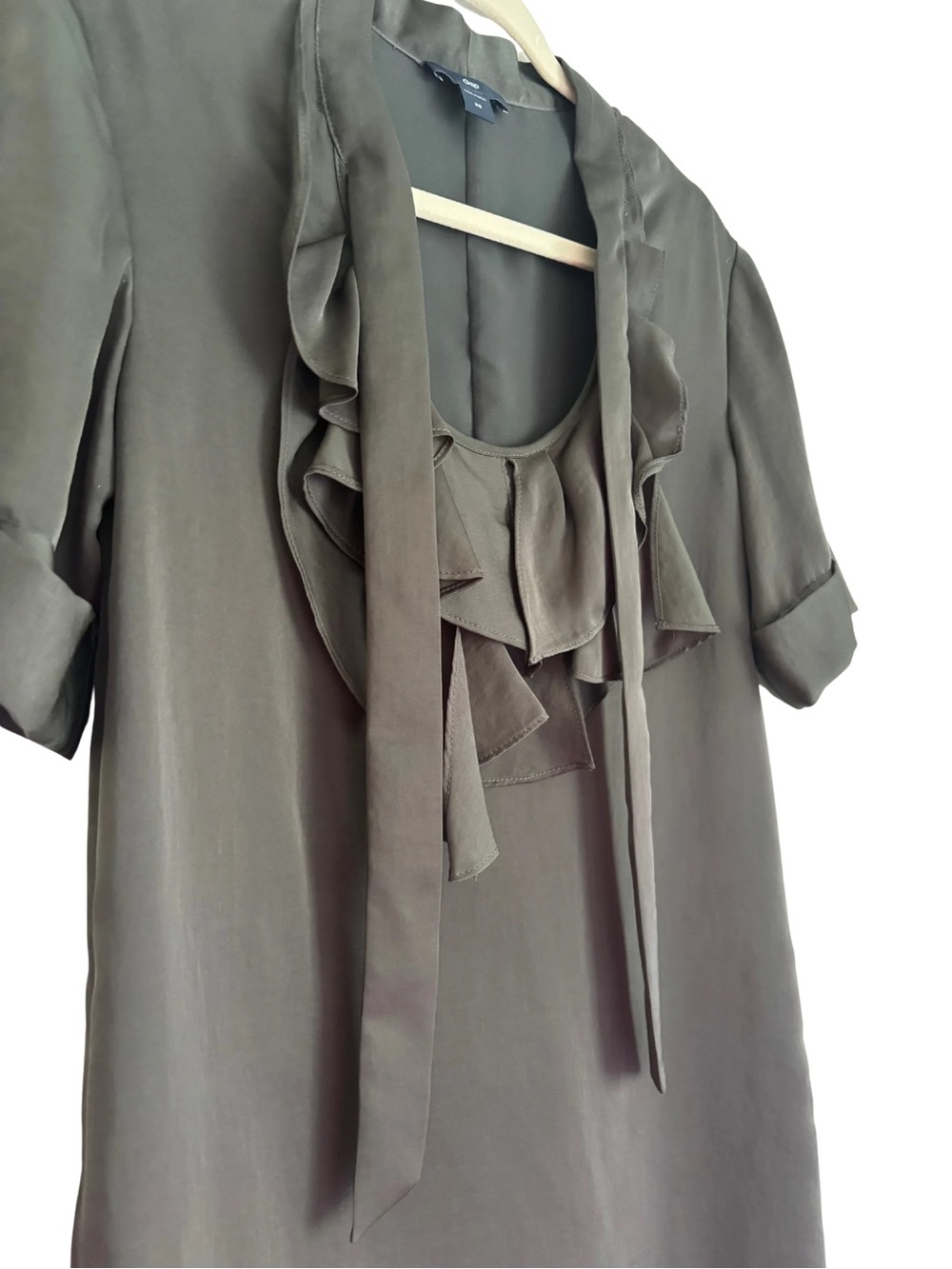 GAP Gray Ruffle-Front Blouse-Style Dress - Picture 4 of 5